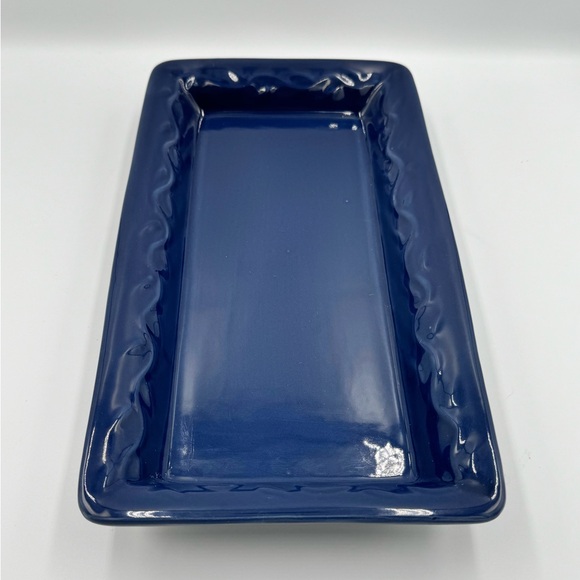 The Country Garden Collection Navy Blue Stoneware Rectangular Serving Platter - Picture 3 of 6